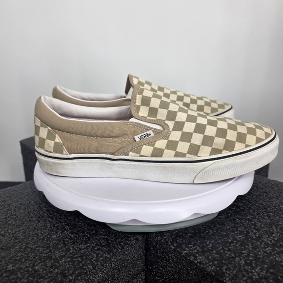 Vans Classic Slip-On Checkerboard Pewter Grey White Men 10.5 Women 12 Shoes main image 6